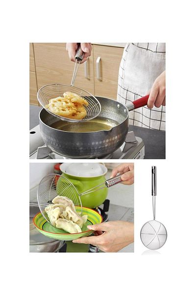 Mirilliahome Stainless Steel 4-Piece Kitchen Serving Set – Tongs, Whisk, Colander