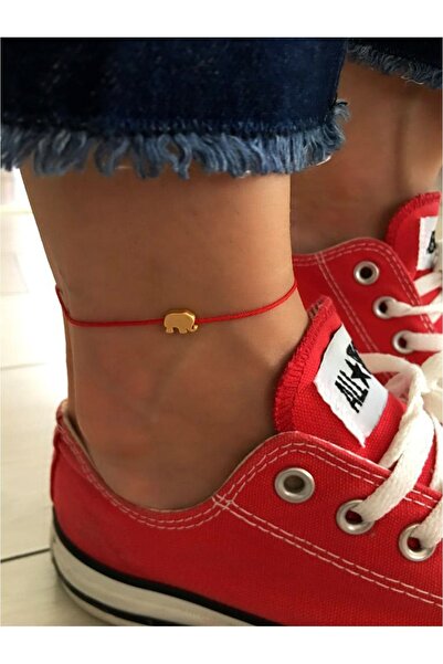 Serline Desing Kadın Kırmızı Ipli Filli Şans-bereket Halhalı