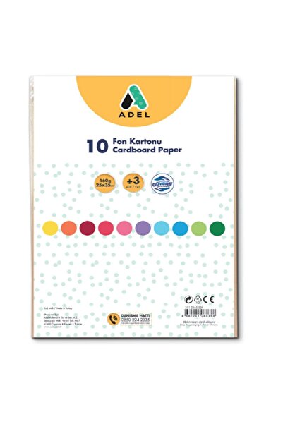 Adel Fon Kartonu 25x35 Cm Karışık 10 Lu 4343030001