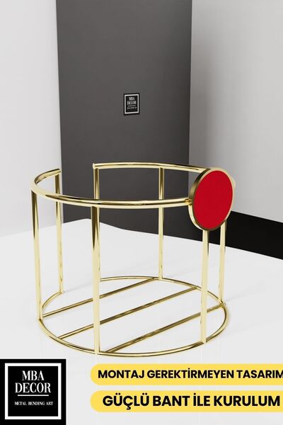 mba decor metal bending art Lüksay Model Gold Βάση χωρίς τοποθέτηση Βάση ρολού τουαλέτας Εργονομική σχεδίαση Κρεμάστρα για χαρτομάντηλο Wc