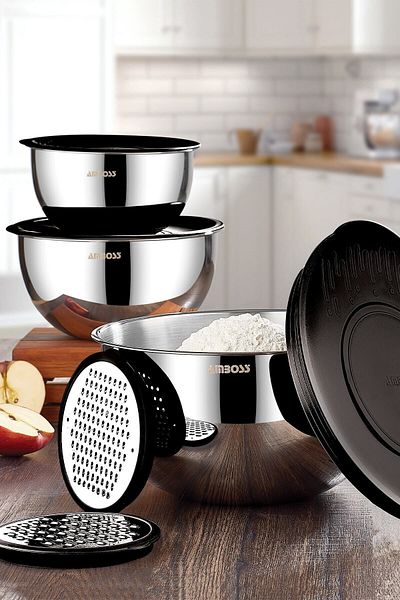 Amboss Black Satin 9 Piece Bowl Set