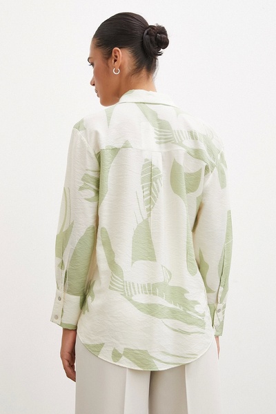 Never more Πράσινο πουκάμισο με λαιμόκοψη σε σχήμα V