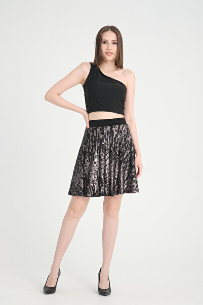 Dejabrew Jeans Mini Sequined Flared Skirt - G023