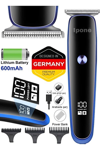 Ipone X Power Elite Series T Bıçak Profesyonel Saç Sakal Hassas Vücut Lazer Öncesi Tıraş Makinesi