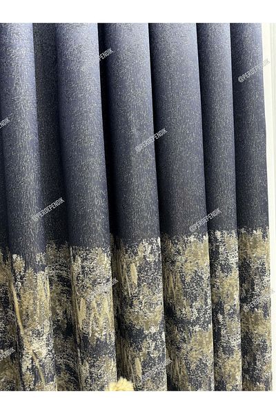 Emes Board Background Curtain,Elegans Series Hunter Pattern Dark Blue Mink,Crown,Brilant,Law Pleat,Blackout,(Single Wing)