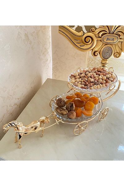 İmren Collection Double-Decked Horse Presentation Serving Dishes