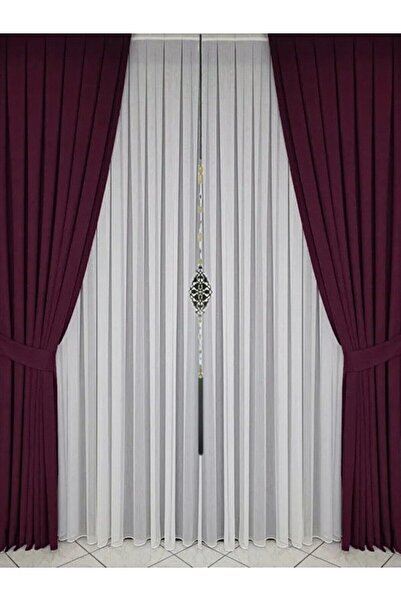 Emes Mürdüm Pileli Kadifemsi Fon Perde Yüksek Kalite,Sık Kanun Pileli Tek Kanat