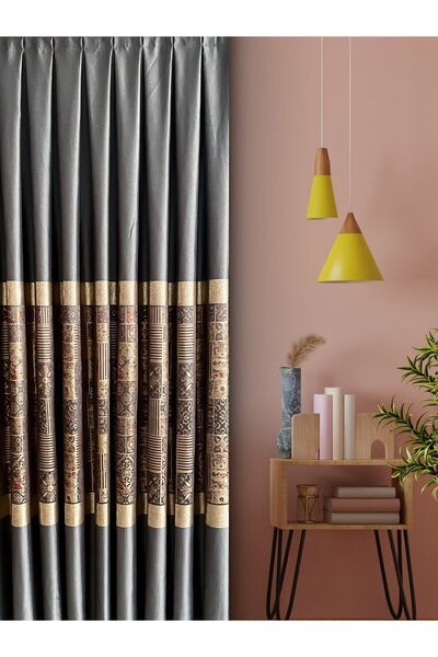 Emes Cortina de fundal cu model Istanbul Panou Bleumarin cu o singură aripă (...