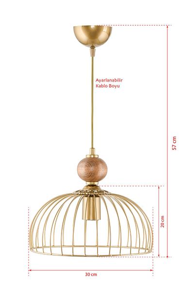 DEDE SINGLE WOODEN CESTA PENDANT LAMP CHANDELIER TOLD