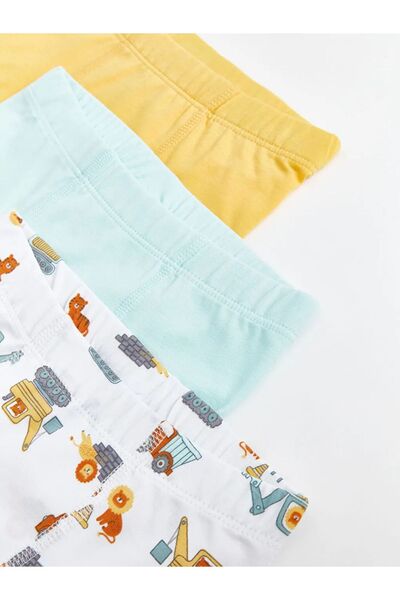 LC Waikiki LCW baby Ekru Baskılı Beli Lastikli Erkek Bebek Boxer 3'lü