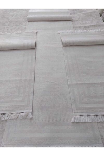 Kumru %100 akrilik bambu tarz 3'LÜ YATAK ODASI HALISI SETİ TAKIMI