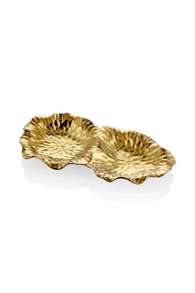 LAMEDORE Lotus Gold 2-Compartment Plate 37X20X4 cm 1Bxs-A1861G
