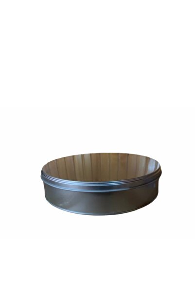 TEMEL AMBALAJ METAL KUTU 21,6 Cmteneke Yuvarlak Çikolata Kutusu Gümüş Renk