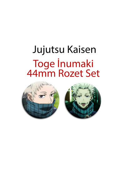 Akumastik Jujutsu Kaisen Toge İnumaki 2 adet 44mm Buton Rozet - 44mm Buton Rozet