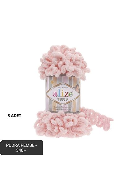 Alize Finger Knitting Floss 5 Pieces Hand Knitting Floss Πούδρα Ροζ -Πούδρα Ροζ -340-