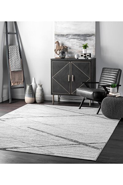 G&C HOME Geometrik Desen Dijital Baskı Yıkanabilir Kaymaz Taban Ince Salon Mu...