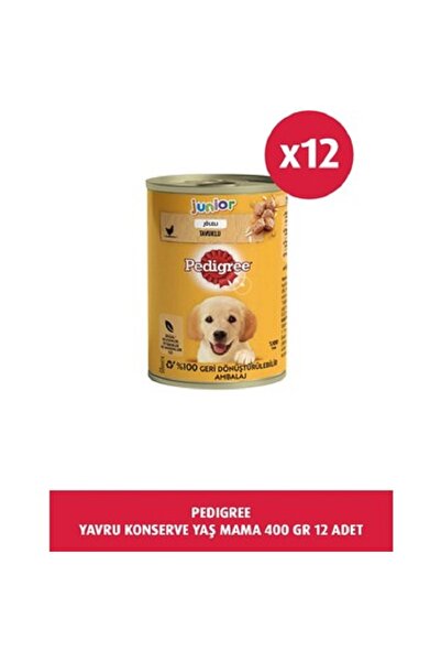 Pedigree Junior Tavuk Etli Jöleli Yavru Köpek Konservesi 400 G. X 12 ADET