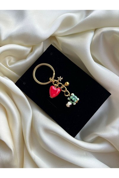 Peony Kaplumbağa Murano Anahtarlık Cam Murano Altın Kaplama Aksesuar Anahtarlık