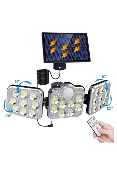 gaman 138 Ledli Harekete Duyarlı Güneş Enerjili Projektör Konteyner Bahçe Aydınlatması 5 Metre Kablolu