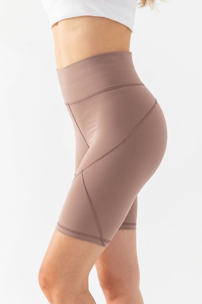 CNRCollection Women's Mink High Waist Gathering and Shaping Karyoka Stitched Breathable Soft Textured Flexible Sports Shorts Leggings