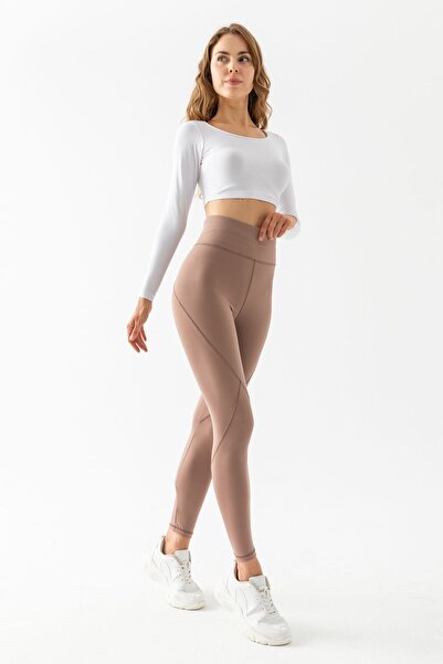 CNRCollection بنطال رياضي ناعم ومرن للغاية من فرو المنك - خصر مرتفع وخياطة في...