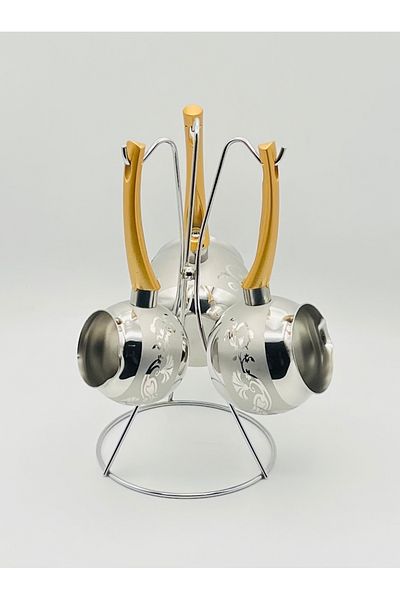 CAN Gold Steel Yakamoz 3-Piece Coffee Pot Set