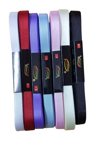 Kezban Tekstil Kezban Textile Satin Ribbons(1 cm) 7 Pcs Assorted Colors
