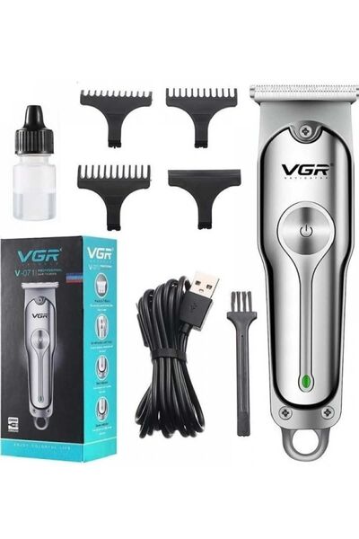 VGR V-071 Profesyonel Mini Şarjlı Gümüş Metal Saç Sakal Tıraş Makinesi