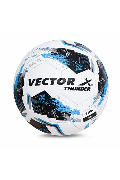Vector X Thunder FIFA Basic Football (White-Blue) Size-5