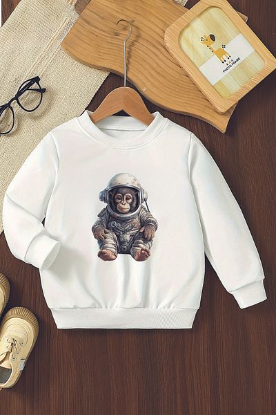 MYADA Hanorac supradimensionat pentru copii cu model astronaut - 12242