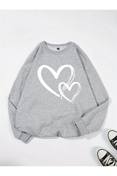 DAXİS Sportwear Company Γυναικείο φούτερ Heart Printed - Crew Neck