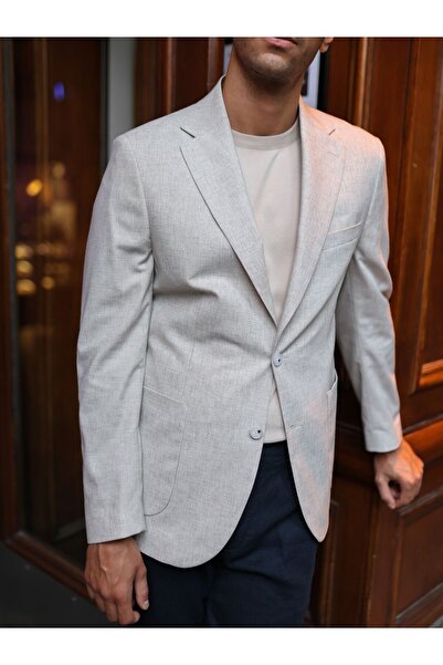 AEK FIORE Erkek Krem Keten Ceket