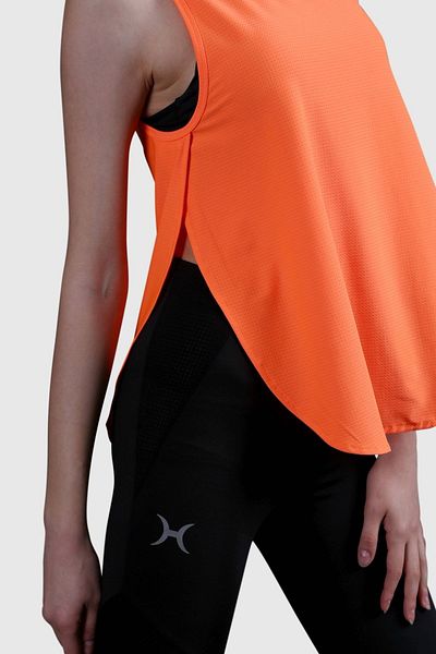 HALVMAN Tricou sport pentru femei cu fantă laterală portocalie - Hlv1349