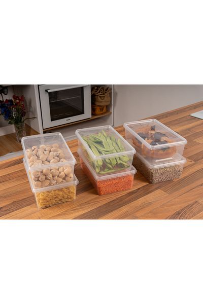 SUPERPUP 10 Pieces Storage Container Food Coffee Food with Lid Lockable Suitable for Freezer 2Liter (23X14X8 CM)
