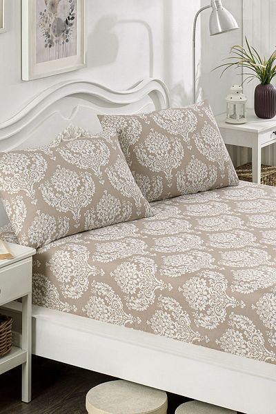 Eponj Home Σετ σεντόνια διπλού ανάρτησης Coffee Color Pes Elastic