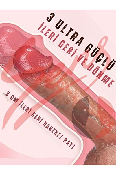 Erotica Şarjlı Isıtmalı İleri Geri Hareketli Realistik Dildo Kumandalı Titreşimli Yapay Penis Vibratör 22 CM
