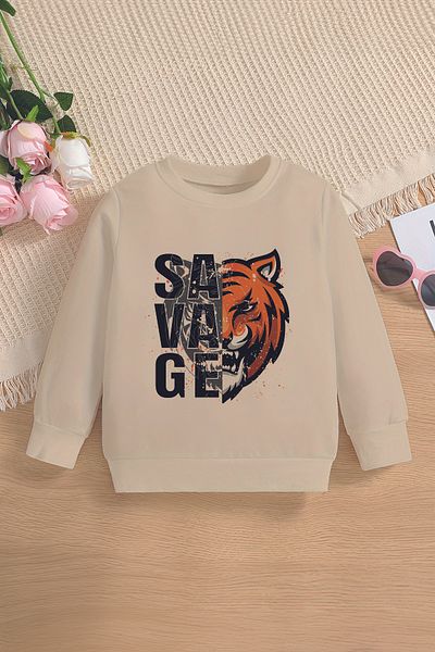 MYADA Παιδικό φούτερ με στάμπα Tiger Premium Oversize - 12668
