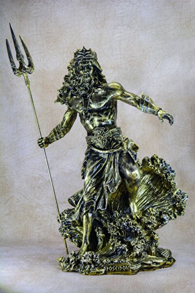 Narçiçeği Takı ve Hediyelik Eşya Yunan Deniz Tanrısı Poseidon Battal Boy Anti...