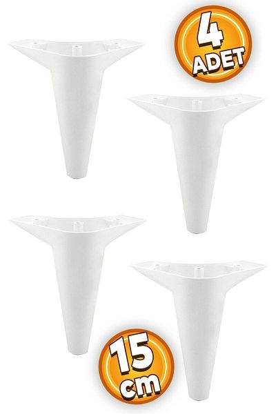 Badem10 Mobilier de lux Aspen Canapea Fotoliu Unitate TV Picior de bază Picioare Alb 15 Cm Picior (4 buc.)