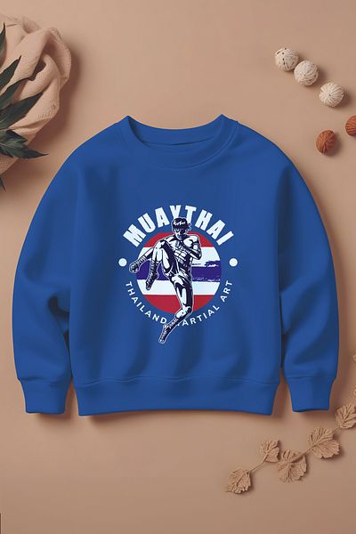 MYADA Момчешки суитшърт с голям размер - с щампа за муай-тай 11070