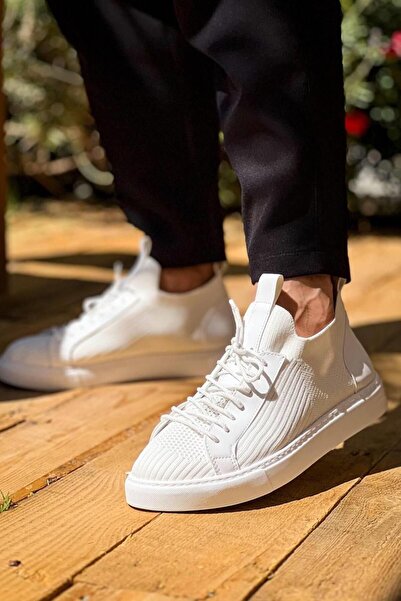 MOGAMS JESSEN Triko Yazlık Baharlık Bağcıklı Günlük Erkek Ayakkabı BEYAZ - KBC