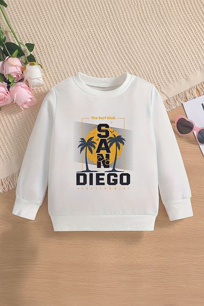 MYADA Hanorac supradimensionat pentru copii în stil San Diego - Design special 12598