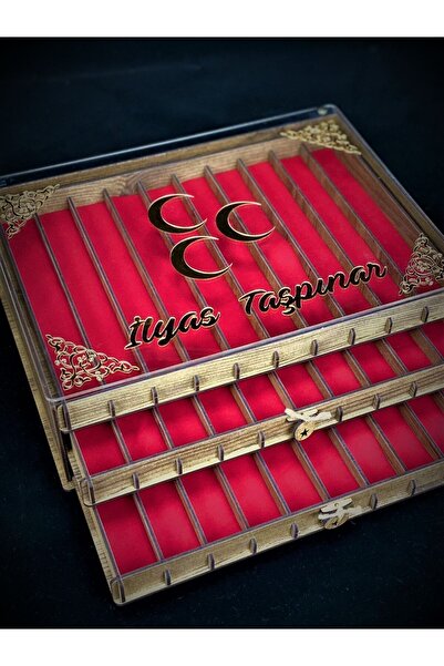 Yaman Hediyelik Kişiye Özel Cam Kapaklı Ahşap Tesbih Koleksiyon Kutusu Hediye...