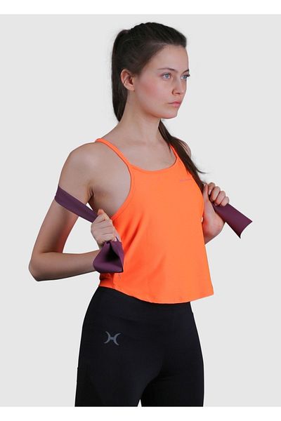 HALVMAN Orange Women's Sports Tank Top - Back Detail, Hlv1341