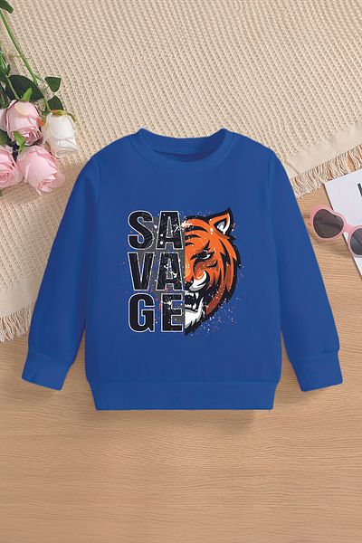 MYADA Детски суитшърт Premium Oversize с тигров щампа - 12668