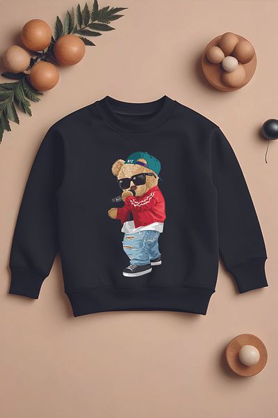 MYADA Детски суитшърт Oversize за нов сезон - принт Singer Boho, 11032