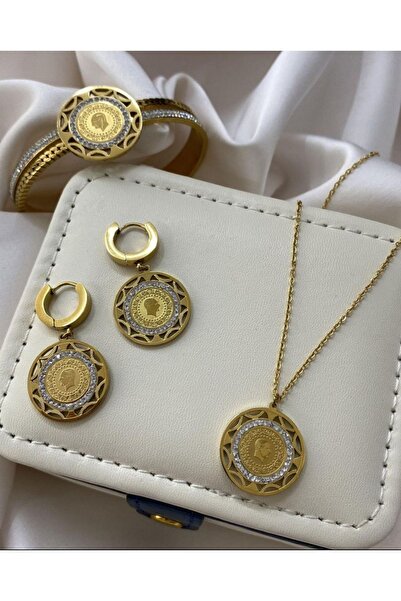 mavidenizaccesories الأرباع سوار الصلب الأرباع الأقراط الأرباع قلادة الصلب
