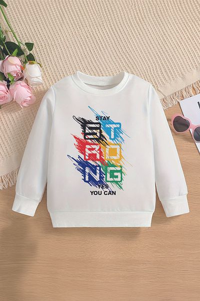 MYADA Hanorac supradimensionat pentru copii Yes You Can Printed - Design special 12658