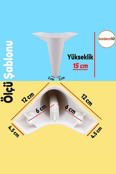 Badem10 Mobilier de lux Aspen Canapea Fotoliu Unitate TV Picior de bază Picioare Alb 15 Cm Picior (4 buc.)