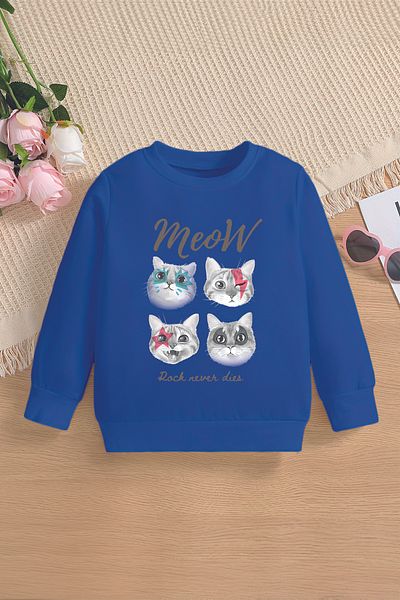 MYADA Премиум голям детски суитшърт - Crazy Cats 13167